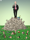 Cartoon: Growing inequality (small) by Tjeerd Royaards tagged pandemic,corona,virus,rich,poor,poverty,wealth,jeff,bezos