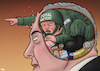 Cartoon: Netanyahu (small) by Tjeerd Royaards tagged gaza,netanyahu,brain,israel,compassion,empathy,humanity