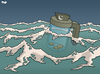 Cartoon: Pakistan relief effort (small) by Tjeerd Royaards tagged pakistan,flood,floods,relief,money,aid,funds,un,natural,disaster