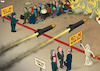 Cartoon: Red line (small) by Tjeerd Royaards tagged refugees,war,crimes,accountability,red,line