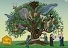 Cartoon: Tree of life (small) by Tjeerd Royaards tagged nature,life,humans,evolution,greed,money
