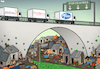 Cartoon: Under the bridge (small) by Tjeerd Royaards tagged vaccine,corona,pandemic,inequality,pfizer,moderna,astrazeneca,rich,poor