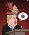 Cartoon: Where Trump Gets His Ideas (small) by Tjeerd Royaards tagged trump,devil,ideas,immigration,islam,donald