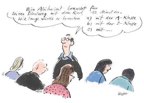 Cartoon: A Klasse (medium) by woessner tagged freimut,woessner,karikaturen,cartoons,aufgabe,thema,abitur,pädagogik,finanzierung,privatisierung,drittmittel,aklasse,klasse,schulweg,klassenarbeit,test,schule,unterricht,lehrer,lehrerin,bildung,sponsoring,werbung,daimler,mercedes,autofirma,kfz,auto,product,placement,fahrrad,rad,fortbewegung,verkehr,freimut,woessner,karikaturen,cartoons,aufgabe,thema,abitur,pädagogik,finanzierung,privatisierung,drittmittel,aklasse,klasse,schulweg,klassenarbeit,test,schule,unterricht,lehrer,lehrerin,bildung,sponsoring,werbung,daimler,mercedes,autofirma,kfz,auto,product,placement,fahrrad,rad,fortbewegung,verkehr