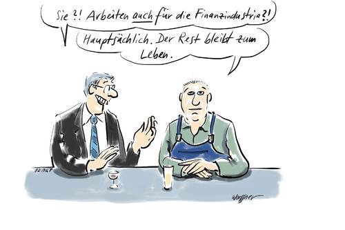 Cartoon: Arbeiten für Finanzindustrie (medium) by woessner tagged arbeiten,für,finanzindustrie,gesellschaft,klasse,banker,arbeiter,steuerzahler,risiko,belastung,finanzkrise,gerechtigkeit,sozial,arbeiten,finanzindustrie,gesellschaft,klasse,banker,steuerzahler,risiko,arbeiter,gerechtigkeit