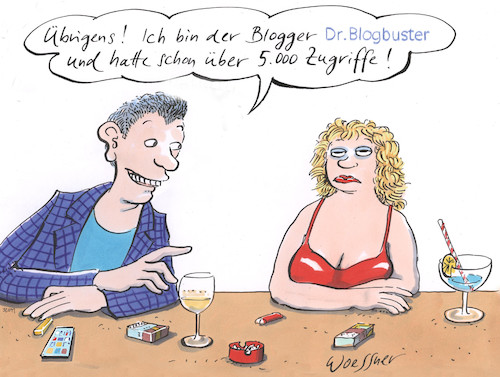 Cartoon: Blogbuster (medium) by woessner tagged woessner,karikaturen,cartoons,beziehung,erotik,mann,frau,trinken,alkohol,bar,kneipe,gaststätte,bewirtung,digitalisierung,computer,pc,nerd,freak,blogger,blogbuster,internet,blog,bloggen,social,media,soziale,medien,angeber,angeben,flirt,anmache,anbaggern,follower,zugriffe,twitter,instagram,stay,friends,youtube,facebook,tresen,woessner,karikaturen,cartoons,beziehung,erotik,mann,frau,trinken,alkohol,bar,kneipe,gaststätte,bewirtung,digitalisierung,computer,pc,nerd,freak,blogger,blogbuster,internet,blog,bloggen,social,media,soziale,medien,angeber,angeben,flirt,anmache,anbaggern,follower,zugriffe,twitter,instagram,stay,friends,youtube,facebook,tresen