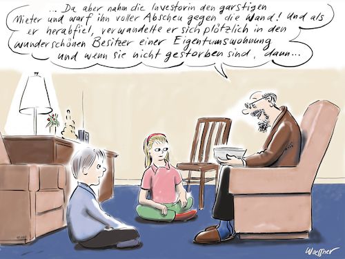 Cartoon: Eigentumswohnung (medium) by woessner tagged freimut,woessner,karikaturen,cartoons,eigentumswohnung,froschkönig,mieter,mietwohnung,investor,heuschrecke,hedgefonds,wohnungsbau,wohnungsbaugesellschaft,eigentum,märchen,familie,erzählung,privateigentum,sanierung,luxussanierung,kündigung,erpressung,umwandlung,mietenpolitik,wohnungsbaupolitik,ballungszentren,finanzkrise,finanzwirtschaft,kapitalismus,freimut,woessner,karikaturen,cartoons,eigentumswohnung,froschkönig,mieter,mietwohnung,investor,heuschrecke,hedgefonds,wohnungsbau,wohnungsbaugesellschaft,eigentum,märchen,familie,erzählung,privateigentum,sanierung,luxussanierung,kündigung,erpressung,umwandlung,mietenpolitik,wohnungsbaupolitik,ballungszentren,finanzkrise,finanzwirtschaft,kapitalismus