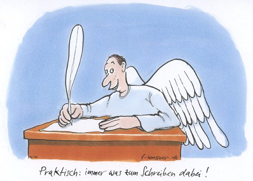 Cartoon: Engel Schreibfeder (medium) by woessner tagged engel,schreibfeder,weihnachten,schriftsteller,dichter,literatur,himmel,jenseits,engel,schreibfeder,weihnachten,schriftsteller,dichter,literatur,himmel,jenseits,autor,feier,tradition,kultur,schreiben,lesen,bücher,buch,feder,federhalter,stift,schweibwaren,fügel,praktisch