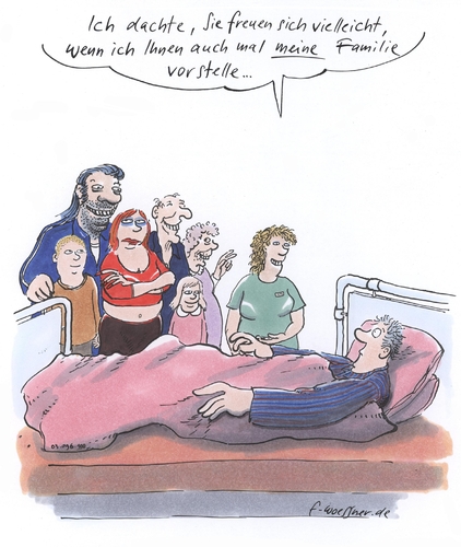 Cartoon: Familienvorstellung (medium) by woessner tagged woessner,karikatur,cartoon,familie,vorstellen,vorstellung,krankenhaus,schwester,krankenpflegerin,sozial,sozialkontakte,patient,rekonvaleszent,pflege,reha,medizin,gesundheit,krankheit,heilung,verwandtschaft,vater,mutter,großeltern,oma,opa,ehemann,tochter,kinder,sohn,stand,klasse,schicht,soziale,stellung,standesdünkel,oberschicht,mittelschicht,armut,mindestlohn,woessner,karikatur,cartoon,familie,vorstellen,vorstellung,krankenhaus,schwester,krankenpflegerin,sozial,sozialkontakte,patient,rekonvaleszent,pflege,reha,medizin,gesundheit,krankheit,heilung,verwandtschaft,vater,mutter,großeltern,oma,opa,ehemann,tochter,kinder,sohn,stand,klasse,schicht,soziale,stellung,standesdünkel,oberschicht,mittelschicht,armut,mindestlohn