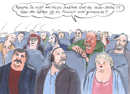 Cartoon: freiheit grenzenlos (medium) by woessner tagged über,den,wolken,freiheit,grenzenlos,lied,song,musik,schlager,chanson,may,flugzeug,flugangst,enge,klaustrophobie,psychose,platzangst,reise,urlaub,kopfhörer,iphone,über,den,wolken,freiheit,grenzenlos,lied,song,musik,schlager,chanson,may,flugzeug,flugangst,enge,klaustrophobie,psychose,platzangst,reise,urlaub,kopfhörer,iphone