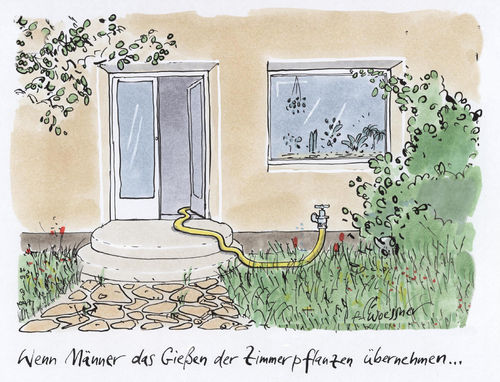 Cartoon: Giessen (medium) by woessner tagged woessner,karikatur,cartoon,weiblich,rollenverteilung,geschlecht,geschlechterverhältnis,gender,giessen,männer,männlich,typisch,mann,praktisch,unpraktisch,verplant,weltfremd,durchblick,heimwerken,heimwerker,frau,garten,schlauch,pflanzen,wohnung,blumen,zimmerpflanzen,wasser,woessner,karikatur,cartoon,weiblich,rollenverteilung,geschlecht,geschlechterverhältnis,gender,giessen,männer,männlich,typisch,mann,praktisch,unpraktisch,verplant,weltfremd,durchblick,heimwerken,heimwerker,frau,garten,schlauch,pflanzen,wohnung,blumen,zimmerpflanzen,wasser