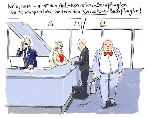 Cartoon: korruptionsbeauftragter (medium) by woessner tagged anti,korruptionsbeauftragter,bestechung,vetternwirtschaft,kriminalität,vorteilsnahme,vergehen,verbrechen,korruptionsbeauftragter,korruption,bestechung,vetternwirtschaft,kriminalität,vorteilsnahme,vergehen,verbrechen