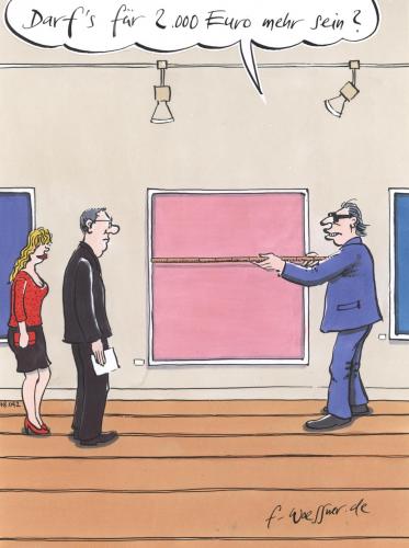 Cartoon: mehr kunst (medium) by woessner tagged kunst,handel,käufer,geld,galerie,kunst,handel,käufer,geld,galerie,gallerie,austellung,bild,gemälde,abmessung,kaufen,sammler,kunsthandel,kunstmesse,galerist,kunstauktion,manierismus,dekadenz,inspiration,kreativität,pop art,vernissage,pop,art