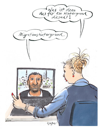 Cartoon: Migrationshintergrund (medium) by woessner tagged cartoons,woessner,arbeitsbesprechung,arbeitsplatz,homeoffice,büro,flüchtlingswelle,überfremdung,ausländerhass,ausländerfeindlichkeit,islam,muezzin,christliche,kirche,christentum,migrationshintergrund,videokonfrenz,vk,meeting,hintergrund,moscheen,migrantinnen,migranten,flüchtlinge,einwanderer,flüchtlingsströme,ausländer,arbeitsmigration,arbeitsmigranten,flüchtende,türken,araber,cartoons,woessner,arbeitsbesprechung,arbeitsplatz,homeoffice,büro,flüchtlingswelle,überfremdung,ausländerhass,ausländerfeindlichkeit,islam,muezzin,christliche,kirche,christentum,migrationshintergrund,videokonfrenz,vk,meeting,hintergrund,moscheen,migrantinnen,migranten,flüchtlinge,einwanderer,flüchtlingsströme,ausländer,arbeitsmigration,arbeitsmigranten,flüchtende,türken,araber