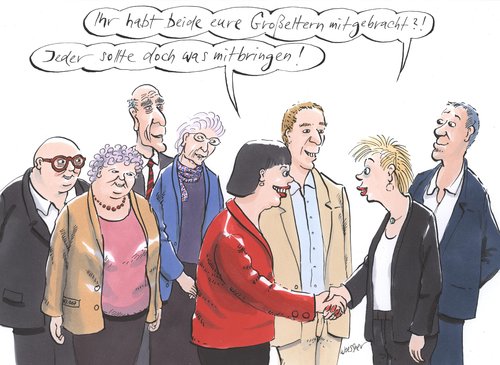 Cartoon: Mitbringsel (medium) by woessner tagged grosseltern,mitgebracht,geburtstag,fest,party,geschenk,mitbringsel,gastfreundschaft,begrüßung,empfang,höflichkeit,benehmen,grosseltern,mitgebracht,geburtstag,fest,party,geschenk,mitbringsel,gastfreundschaft,begrüßung,empfang,höflichkeit,benehmen