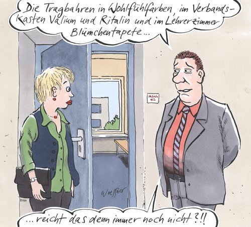 Cartoon: psychische Belastung (medium) by woessner tagged seelische,belastung,am,arbeitsplatz,psychisch,arbeitsschutz,gewerkschaft,arbeitgeber,industrie,bildung,schule,lehrerzimmer,seelische,belastung,am,arbeitsplatz,psychisch,arbeitsschutz,gewerkschaft,arbeitgeber,industrie,bildung,schule,lehrerzimmer