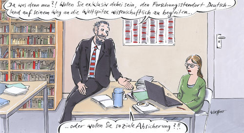 Cartoon: soziale Absicherung (medium) by woessner tagged woessner,cartoon,karikatur,forschungsstandort,deutschland,soziale,absicherung,wissenschaftliche,mitarbeiterin,uni,universität,hochschule,studium,forschung,akademischer,mittelbau,professor,assistent,bezahlung,angestellte,honorarkraft,zeitvertrag,kettenverträge,prekär,einsparungsmassnahmen,akademiker,studenten,honorar,gehalt,woessner,cartoon,karikatur,forschungsstandort,deutschland,soziale,absicherung,wissenschaftliche,mitarbeiterin,uni,universität,hochschule,studium,forschung,akademischer,mittelbau,professor,assistent,bezahlung,angestellte,honorarkraft,zeitvertrag,kettenverträge,prekär,einsparungsmassnahmen,akademiker,studenten,honorar,gehalt