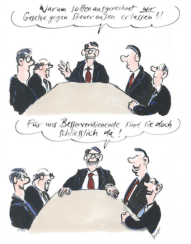 Cartoon: Steueroasen (medium) by woessner tagged woessner,karikaturen,cartoons,steuerschlupflöcher,cayman,inseln,luxemburg,liechtenstein,schweiz,kapital,finanzmärkte,geld,hochfinanz,banken,versicherungen,kapitalismus,mittelstand,reich,arm,superreiche,steueroasen,gesetzgeber,politiker,politikerinnen,legislative,besserverdienende,steuerflucht,steuerhinterziehung,gesetze,erlassen,verabschieden,bundestag,volksvertreter,demokratie,volksvertretung,gesetzgebungsprozess,woessner,karikaturen,cartoons,steuerschlupflöcher,cayman,inseln,luxemburg,liechtenstein,schweiz,kapital,finanzmärkte,geld,hochfinanz,banken,versicherungen,kapitalismus,mittelstand,reich,arm,superreiche,steueroasen,gesetzgeber,politiker,politikerinnen,legislative,besserverdienende,steuerflucht,steuerhinterziehung,gesetze,erlassen,verabschieden,bundestag,volksvertreter,demokratie,volksvertretung,gesetzgebungsprozess