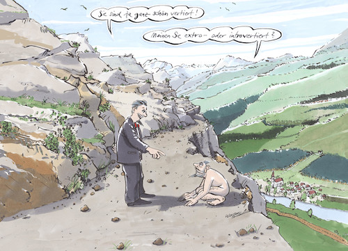 Cartoon: vertiert QUERFORMAT (medium) by woessner tagged woessner,karikaturen,cartoons,nacktheit,anzug,ähnlichkeit,unterschied,differenz,hülle,kleidung,fassade,äussere,wanderweg,berglandschaft,gebirge,berge,dorf,vertiert,extrovertiert,introvertiert,psychologie,philosophie,menschen,tiere,menschlich,tierisch,vermenschlichung,vertierung,vornehmheit,prollig,vornehm,gemein,niedrig,hochstehend,eingebildet,woessner,karikaturen,cartoons,nacktheit,anzug,ähnlichkeit,unterschied,differenz,hülle,kleidung,fassade,äussere,wanderweg,berglandschaft,gebirge,berge,dorf,vertiert,extrovertiert,introvertiert,psychologie,philosophie,menschen,tiere,menschlich,tierisch,vermenschlichung,vertierung,vornehmheit,prollig,vornehm,gemein,niedrig,hochstehend,eingebildet