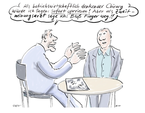 Cartoon: Zweitmeinung (medium) by woessner tagged betriebswirtschaft,chirurg,operateur,operationssaal,besprechung,medizingeschäft,gesundheitswesen,geschäft,mit,der,krankheit,privatisierung,heilkunde,zweitmeinung,arzt,medizin,operation,op,beratung,röntgenbild,ct,mtr,diagnose,krankeitsbild,computertomographie,magnetresonanztomographie,ultraschall,betriebswirtschaft,chirurg,operateur,operationssaal,besprechung,medizingeschäft,gesundheitswesen,geschäft,mit,der,krankheit,privatisierung,heilkunde,zweitmeinung,arzt,medizin,operation,op,beratung,röntgenbild,ct,mtr,diagnose,krankeitsbild,computertomographie,magnetresonanztomographie,ultraschall