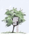 Cartoon: Baumhaus (small) by woessner tagged woessner,cartoon,karikatur,heimwerker,heimwerken,baumarkt,umwelt,architekt,do,it,yourself,romantik,nüchternheit,garten,gartenhaus,kindheit,baumhaus,hochhaus,architektur,modern,avantgarde,geschmack,ästhetik,versachlichung,funktionalität,geborgenheit,symbol