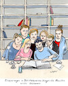 Cartoon: Bibliothekswesen (small) by woessner tagged cartoons,karikaturen,woessner,akademie,ausbildunbgsstätte,studenten,studentinnen,akademisch,universität,fachhochschule,studium,einsparungen,im,bibliothekswesen,uni,ausbildung,bildung,kürzung,menschliche,nähe,kontakt,geiz,sparsamkeit,etat,etatkürzung,sparen,bibliothek,bücher,nutzung,gemeinsam,gemeinsamkeit,lesen,wissenschaft