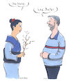 Cartoon: Ikebana (small) by woessner tagged woessner,karikatur,cartoon,frau,mann,erotik,berlin,berlinerisch,sprache,naivität,bildung,gebildet,ungebildet,gender,geschlecht,ikebana,japan,japanisch,samurai,geisha,blumenarrangement,pflanzen,natur,blumenbindekunst,philosophie,religion,religiös,tradition,traditionell,flirt,missverständnis