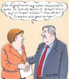 Cartoon: merkel ackermann mehrwertsteuer (small) by woessner tagged merkel,ackermann,geburtstag,kanzleramt,mehrwertsteuer,finanzkrise,bank,geld,macht,lobby