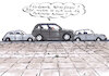 Cartoon: Parkplätze weg (small) by woessner tagged cartoon,karikatur,woessner,verschwörungstheorie,vt,übermotorisierung,verbrenner,umweltverschmutzerinnen,gehweg,strasse,verkehr,einparken,kfz,fettes,auto,parkplätze,grüne,umweltschützer,klimawandel,suv,motorisierung,mobilität,selbstbestätigung,parken,hostess,parkverbot,körnerfresser,umwelt,luftverschmutzung,klimaerwärmung,ceozwei