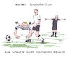 Cartoon: Schwalbe (small) by woessner tagged freimut,woessner,karikaturen,cartoons,sprache,fussballsprache,sport,ballsport,schwalbe,kleines,fussball,lexikon,täuschung,täuschungsmanöver,betrug,schauspieler,elfmeter,schinden,schiedsrichter,weiterspielen,strafraum,faul