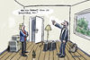 Cartoon: Sprechblase (small) by woessner tagged woessner,karikatur,cartoon,grafik,grafisches,hilfsmittel,unsinn,paar,liebespaar,gemeinsame,wohnung,männlich,weiblich,autoritär,bestimmend,streit,mann,frau,pärchen,bezug,sprechblase,umzug,einzug,neue,einrichtung,besprechnung,aufteilung,wohnungsaufteilung,p