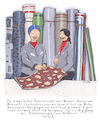 Cartoon: Teppichknüpferinnen (small) by woessner tagged woessner,karikaturen,cartoons,mongolei,mongolisch,exotisch,webstuhl,weberinnen,teppichweberinnen,mitbringsel,reisetrophäe,formensprache,schwartenmagen,blutwurst,carnivoren,fleischesser,vegetarier,veganer,teppichknüpferinnen,urlaub,design,anregung,muster,teppich,auslegware,teppichboden,läufer,brücke,reise,ferien,inspiration,wurstwaren,würste,wurstsorten,fleisch,fleischprodukte,teppichmuster