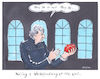 Cartoon: Theresa May be (small) by woessner tagged woessner,karikaturen,cartoons,pudding,wand,nageln,ungewissheit,unsicherheit,regierungschefin,theresa,may,brexit,wackelpudding,europa,england,großbritannien,englisch,english,britisch,british,shakespeare,hamlet,theater,schauspiel,englische,politik,europäisch