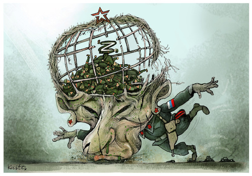 Cartoon: Crown of war (medium) by kusto tagged war,russia,ukraine,putin,crown,soldiers,death,war,russia,ukraine,putin,crown,soldiers,death