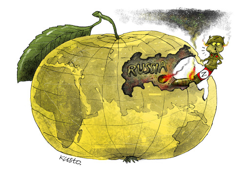 Cartoon: Fruit eater (medium) by kusto tagged war,russia,terror,apple,globe,putin,pest,war,russia,terror,apple,globe,putin,pest