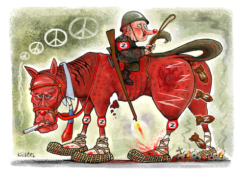Cartoon: Red horse (medium) by kusto tagged war,russia,ukraine,putin,lavrov,war,russia,ukraine,putin,lavrov