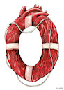 Cartoon: Lifebuoy (small) by kusto tagged organ,donation,heart,medicine,help