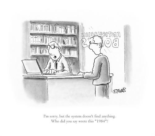 Cartoon: 1984 (medium) by MosesCartoons tagged books,book,buch,bücher,fashism,faschismus,canceling,dystopie,dystopia,future,history,books,book,buch,bücher,fashism,faschismus,canceling,dystopie,dystopia,future,history
