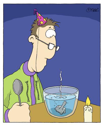 Cartoon: Molybdomantie (medium) by MosesCartoons tagged jahreswechsel,silvester,neujahr,wahrsagen,orakel,bleigiessen,tradition,vorzeichen,mosescartoons