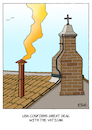 Cartoon: Conclave (small) by MosesCartoons tagged america,amerika,usa,trump,deal,president,smoke,vatican,vatikan,pope,papst,konklave,conclave,rom,papstwahl,kirche,church,voting,vote,mosescartoons