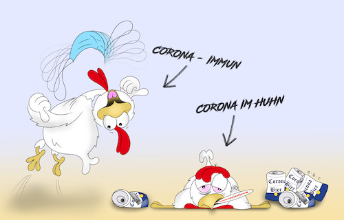 Cartoon: Corona-Immun (medium) by a-b-c tagged abc,huhn,corona,immunität,cartoon,immun,schnupfen,bier,krankheit,alkohol,wortspiel,wortwitz,herbst,welle,inzidenz,grippe,fallzahlen,gesundheit,gesundheitsminister,fieber,rausch,bundesregierung,lustig,abc,huhn,corona,immunität,cartoon,immun,schnupfen,bier,krankheit,alkohol,wortspiel,wortwitz,herbst,welle,inzidenz,grippe,fallzahlen,gesundheit,gesundheitsminister,fieber,rausch,bundesregierung,lustig