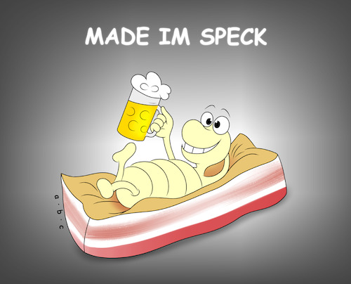 Cartoon: Made im Speck (medium) by a-b-c tagged abc,made,speck,wohlstand,geld,reich,leben,highlife,fett,nahrung,insekt,abc,made,speck,wohlstand,geld,reich,leben,highlife,fett,nahrung,insekt