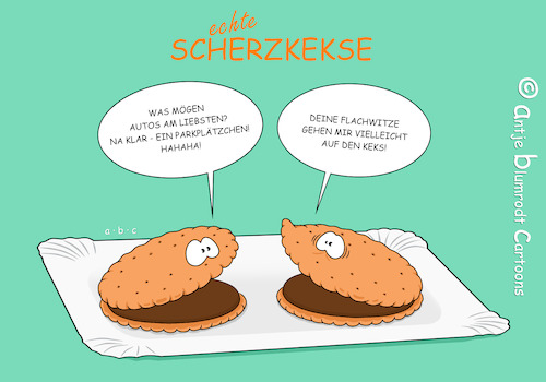 Scherzkekse (medium) Cartoon: Scherzkekse (medium) by a-b-c tagged keks,doppelkeks,scherzkeks,schokolade,flachwitz,witz,gebäck,süßigkeit,parkplatz,plätzchen,auto,keks,doppelkeks,scherzkeks,schokolade,flachwitz,witz,gebäck,süßigkeit,parkplatz,plätzchen,auto