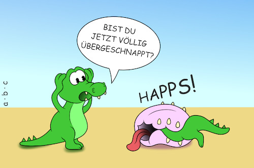 Cartoon: Übergeschnappt! (medium) by a-b-c tagged abc,krokodil,kaiman,panzerechse,übergeschnappt,durchgedreht,überdreht,ausgeflippt,wildgeworden,essen,kiefer,kieferorthopädie,zähne,schlucken,zunge,gebiss,auffressen,gefahr,tiere,nil,afrika,kontinent,abc,krokodil,kaiman,panzerechse,übergeschnappt,durchgedreht,überdreht,ausgeflippt,wildgeworden,essen,kiefer,kieferorthopädie,zähne,schlucken,zunge,gebiss,auffressen,gefahr,tiere,nil,afrika,kontinent