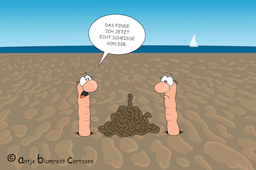 Cartoon: Verdacht (medium) by a-b-c tagged ebbe,flut,gezeiten,kot,meer,nordsee,priese,watt,wattenmeer,wattwurm,ärger,ebbe,flut,gezeiten,kot,meer,nordsee,priese,watt,wattenmeer,wattwurm,ärger