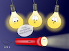 Cartoon: Armleuchter (small) by a-b-c tagged abc,licht,lampe,glühbirne,taschenlampe,armleuchter,kerze,kerzenständer,lichtquelle,sonne,wärme,elektrizität,strom,schimpfwort,batterie,hängeleuchten,halogen,beleuchtung,leuchtmittel