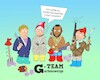 Cartoon: G-Team (small) by a-b-c tagged zwerg,garten,gartenzwerg,natur,ateam,team,teamarbeit,gartendienst,ordnung,aufräumen,abc,serie,fernsehen