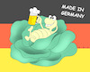 Cartoon: Made in Germany (small) by a-b-c tagged abc,insekt,made,kohl,deutschland,germany,herkunft,gütesiegel,qualität,flagge,wert,industrie,wortwitz,wortspiel,ware,produkt,einkauf,export,import,produktion