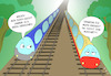 Cartoon: Schienenverkehr (small) by a-b-c tagged abc,zug,bahn,eisenbahn,schiene,gleis,gleisbett,schotter,schwelle,ice,bundesbahn,reichsbahn,liebe,bahnhof,anmache,weiche,verkehr,lok,triebfahrzeug,rail,waggon