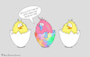 Cartoon: Vaterschaft (small) by a-b-c tagged ostern,osterei,karfreitag,feiertag,ei,küken,schlüpfen,osterhase,mutter,vater,hase,geschwister,bruder,schwester,nest